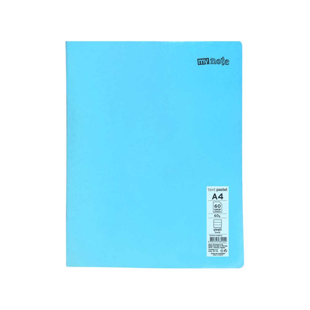 UMUR MTXPA-A460-Ç MYNOTE TEXT PASTEL PP KPK DEF A4 60YP ÇİZGİLİ