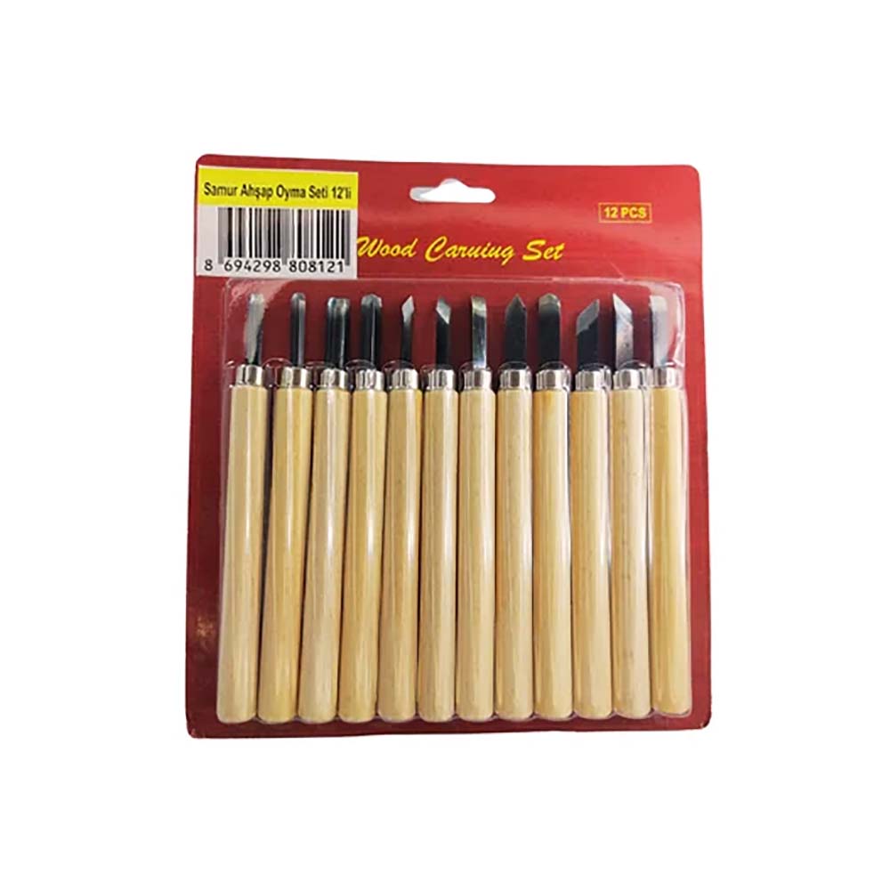 SAMUR AHŞAP OYMA 12'Lİ SET