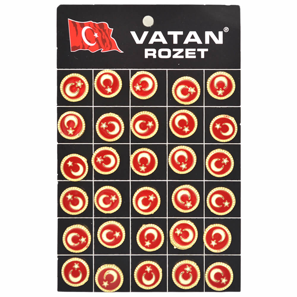 VATAN VT605 TÜRK BAYRAKLI DİPLİ ROZET 30LU